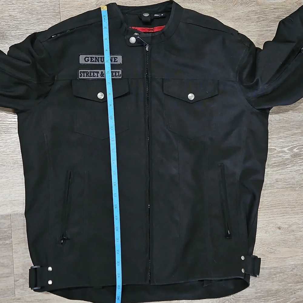 Street & Steel Black Men's Motorcycle Jacket With Padding Size Small